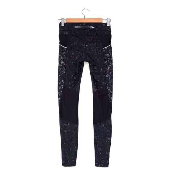 ATHLETA Fast Lane Be Free Mid Rise Leggings Black Mesh Multicolor Womens XXS - Picture 7 of 14
